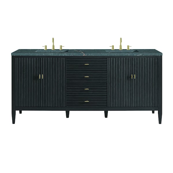 James Martin Vanities 72'' Double Vanity, Carbon Oak w/ 3 CM Parisien Bleu Quartz Top 485-V72-CBO-3PBL - main